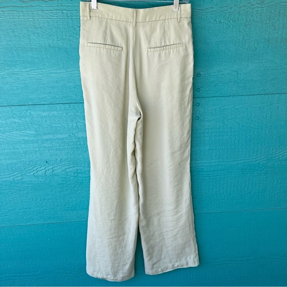 ZARA Celery Green High Waist Full Length wide legs TROUSERS Size Medium - Picture 7 of 8